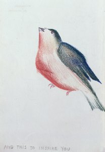"Ja tämä innostaa sinua" (lyijykynä ja värillinen liitu paperille)